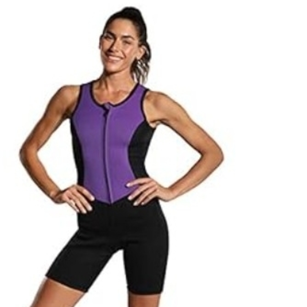 Women's Purple and Black Sleeveless Activewear